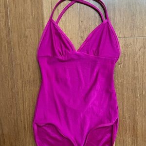American Apparel one piece swimsuit (or bodysuit), magenta size Large